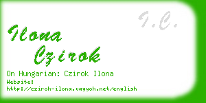 ilona czirok business card